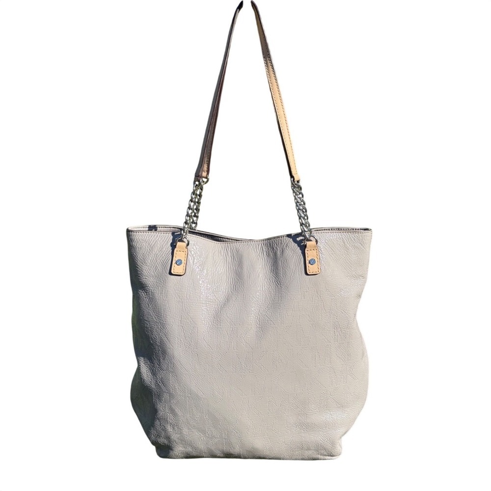Michael Kors Jet Set Chain Shoulder Tote Bag, Soft Pearl Gray Pebbled Leather